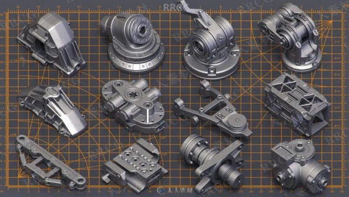 400組科幻硬表面機(jī)械零件雕刻細(xì)節(jié)3D模型合集